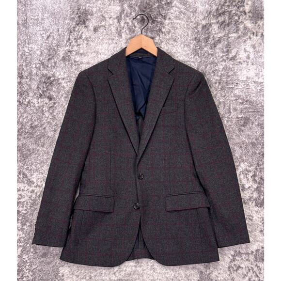 J Crew Jacket 34S Mens Ludlow Slim Fit Window Pane Plaid Sport Coat Blazer - Picture 1 of 11